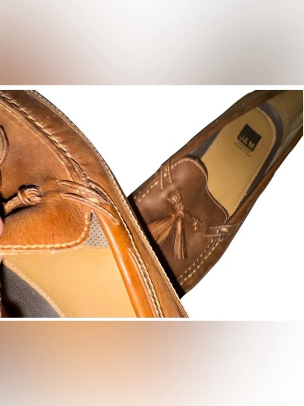JOHNSTON & Murphy JM tassel leather slip on loafers men’s dress shoes size 12